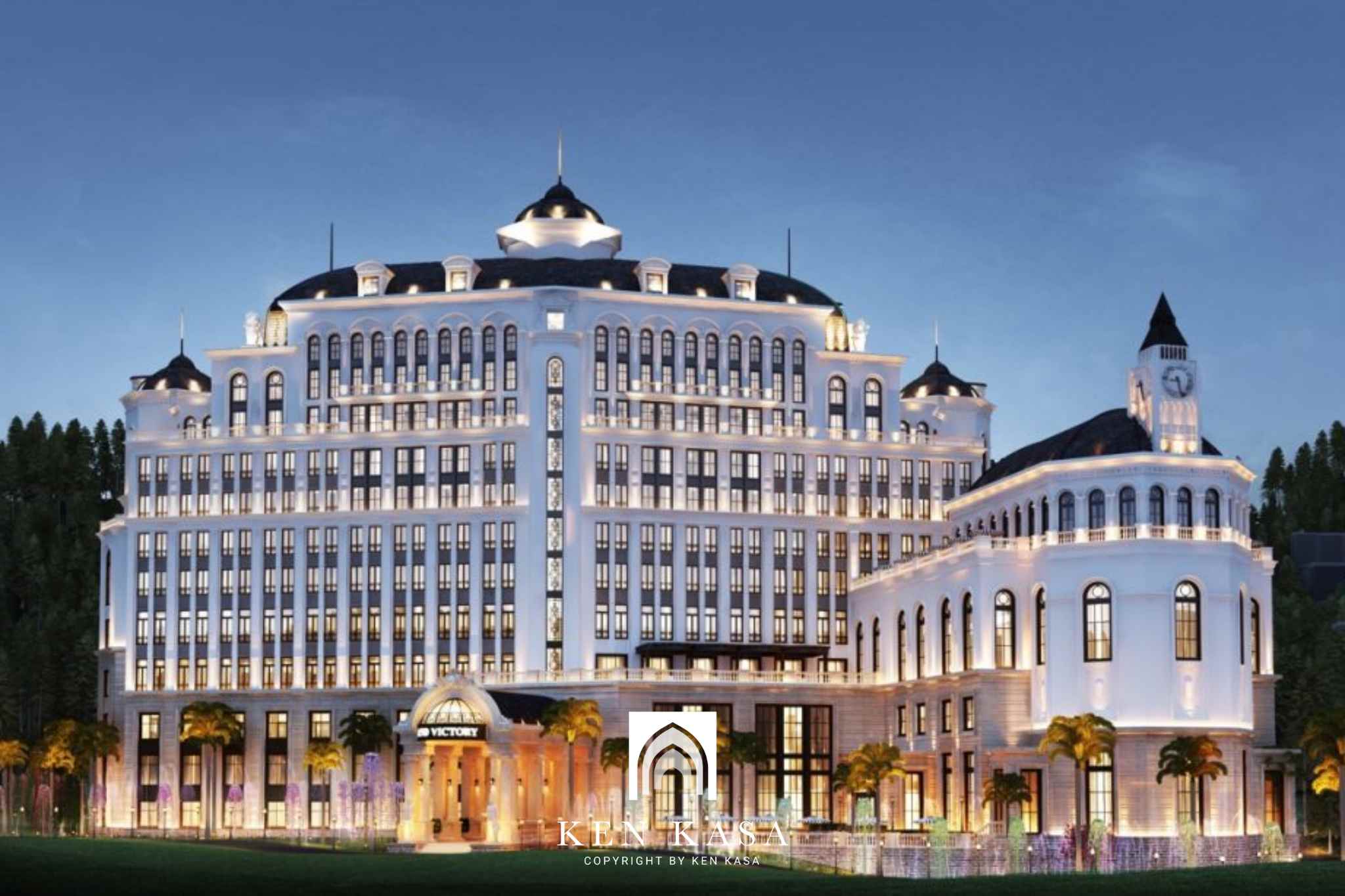 Mẫu mặt tiền khách sạn tân cổ điển Grand victory 